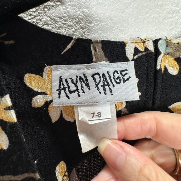 NWT Alyn Paige Black Multi Color Floral Sleeveless V-Neck Button Maxi Dress 8 - Picture 5 of 14